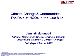 Climate Change & Communities - Malaysian Meteorological