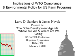 Implications of WTO Compliance and Environmental Policy for U.S.