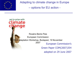 EU Green Paper “Adapting to Climate Change in Europe”