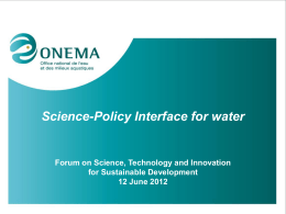 science-policy interface for researchers and water