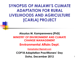 Climate Adaptation for Rural Livelihoods and Agriculture (CARLA)