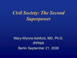 Civil Society: The Second Super Power