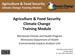 Agriculture and Food Security Climate Change Training Module