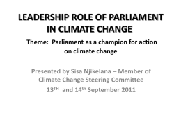 Preparations for COP 17 and Climate Change