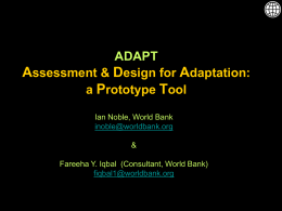 ADAPT, Assessment & design for adaptation: a - BASIC