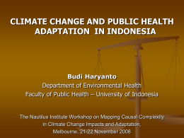 Climate change and public health adaption in Indonesia