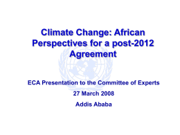 Climate Change: African Perspectives for a post