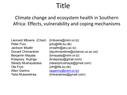 Climate change and ecosystem health in Southern Africa