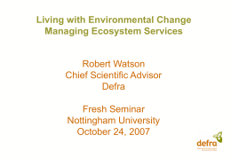 Ecosystem Services - University of Nottingham