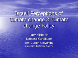 Israeli Perceptions of Climate Change