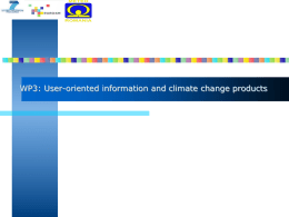 WP3 User-oriented information and climate change