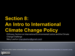 An Intro to International Climate Change Policy