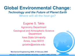 Global Environmental Change - Department of Geological
