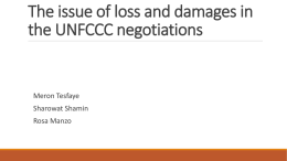The issue of loss and damages in the UNFCCC negotiations