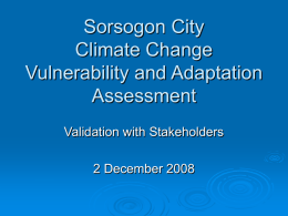 Sorsogon City Climate Change Vulnerability and Adaptation