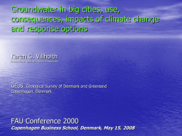 Groundwater in big cities, use, consequences, impacts of climate