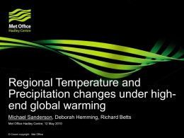 Regional climate change under high-end global warming