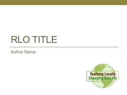 RLO Title - Global Education Lab