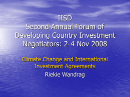 IISD Second Annual Forum of Developing Country Investment