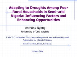 Adapting to Droughts Among Poor Rural Households in Semi