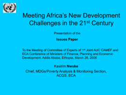 Issues Paper - Conference of African Ministers