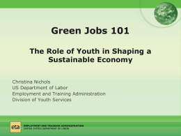 Green Jobs - RegOnline