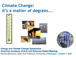 Climate Change 2007 - American Academy of Arts & Sciences