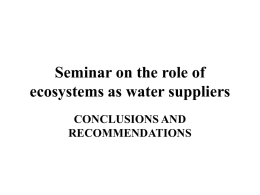 Seminar on the role of ecosystems as water suppliers