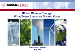 Global Climate Change - Economics & Country Risk