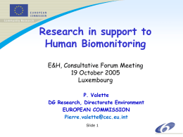 Human Biomonitoring – Research