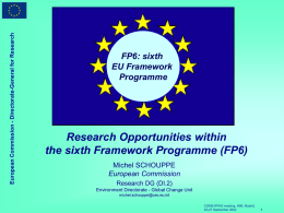 Research Opportunities within the sixth Framework Programme (FP6)