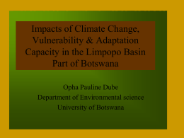 Impacts of Climate Change, Vulnerability and Adaptation Capacity in