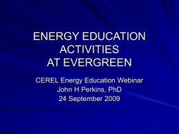 energy education activities and evergreen