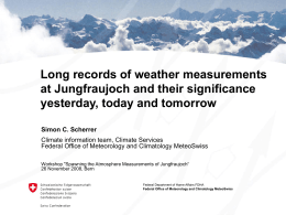 Long records of weather measurements at Jungfraujoch and their