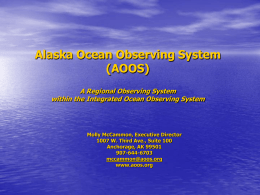 Future of Coastal Observing in Alaska - Asia-Pacific Data