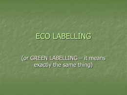 Eco labelling