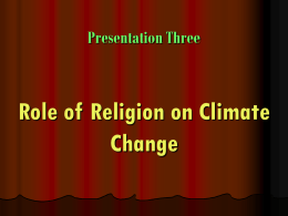 Role of Religions on CC 3