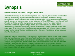Synopsis Domestic works & Climate Change – Some Ideas With