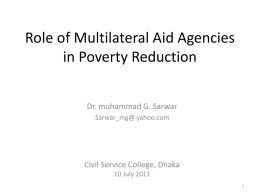Multilateral Aid Agencies