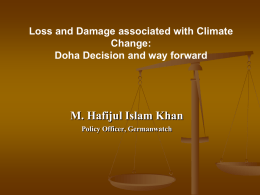Presentation on Loss and Damage associated with Climate Change