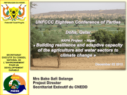 Building Resilience of the Agricultural Sector to Climate Change