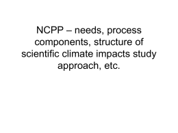 NCPP – needs, process components, structure of scientific climate