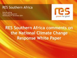 RES Southern Africa comments on the National Climate Change