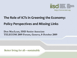 The Role of ICTs in Greening the Economy