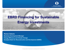 EBRD Financing for Sustainable Energy Investments