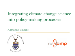 Integrating climate change science into policy