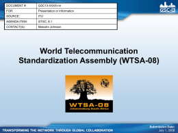 World Telecommunication Standardization Assembly
