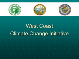 West Coast Governor`s Global Warming Initiative