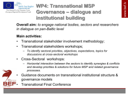 WP4: Transnational MSP Governance, dialogue and