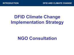 DFID Climate Change Implementation Strategy NGO